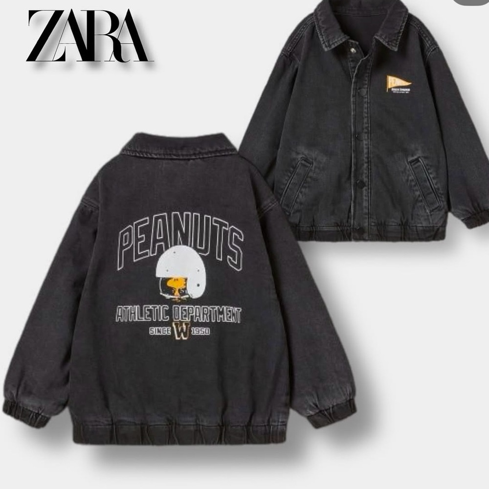 Baby Zara peanuts denim button down jacket